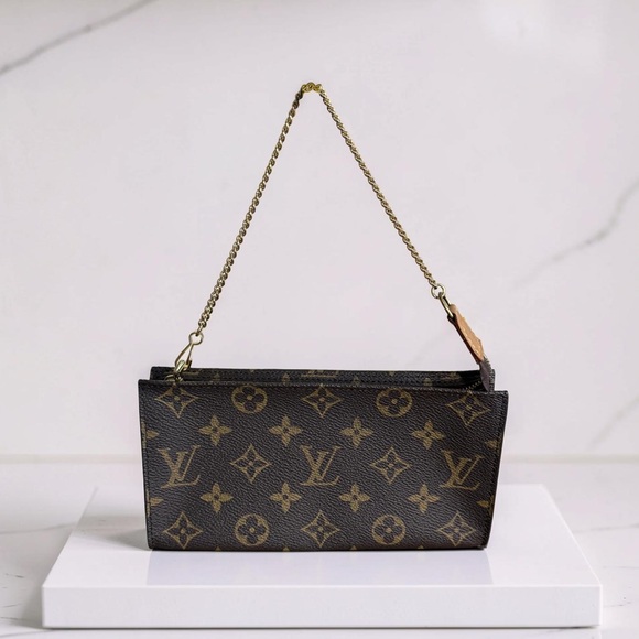 Louis Vuitton Handbags - Authentic Louis Vuitton LV Brown Monogram Pouch with Gold Chain! Comes with COA!